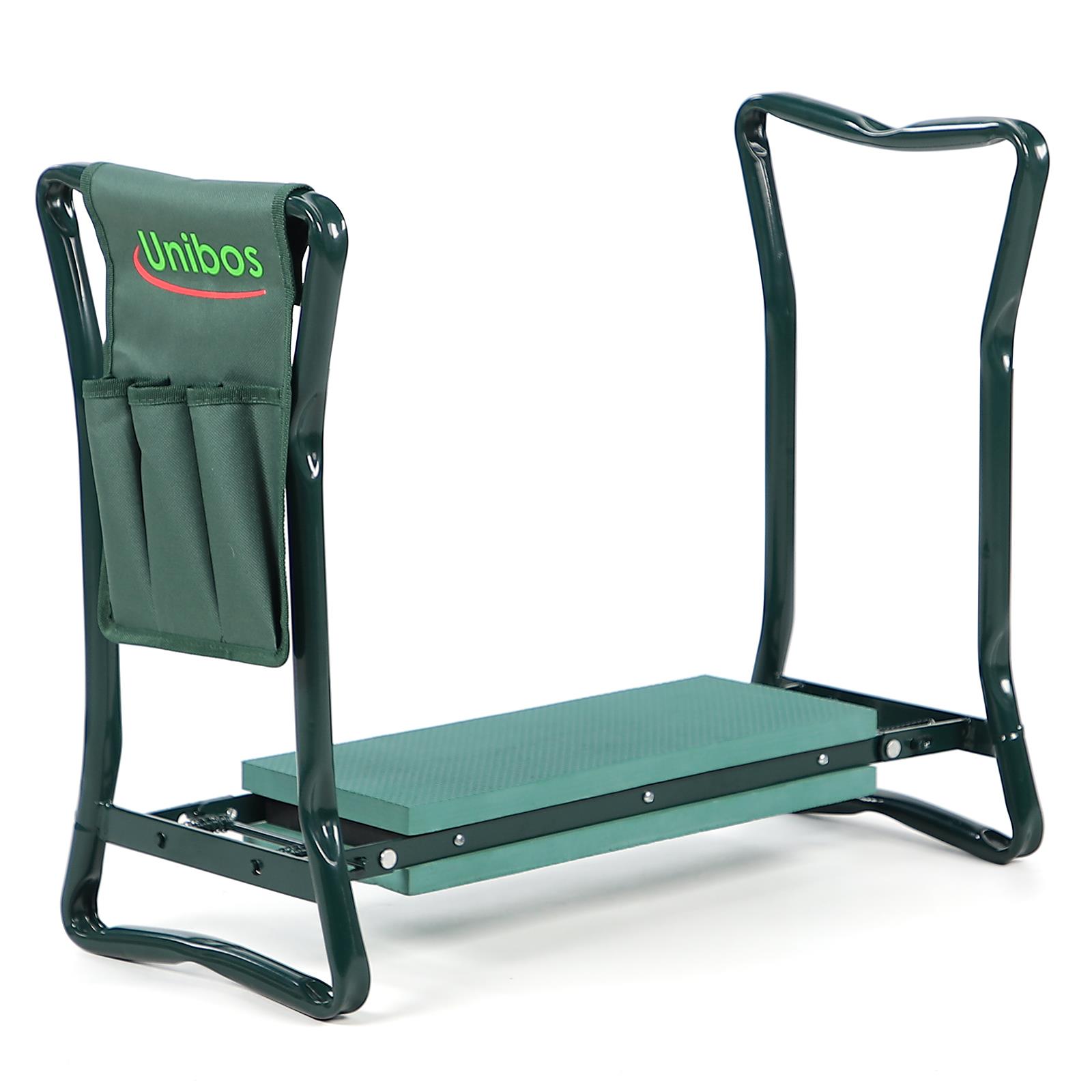 Portable Folding Garden Kneeler Foam Padded Knee Pad Seat Stool with Tool Bag