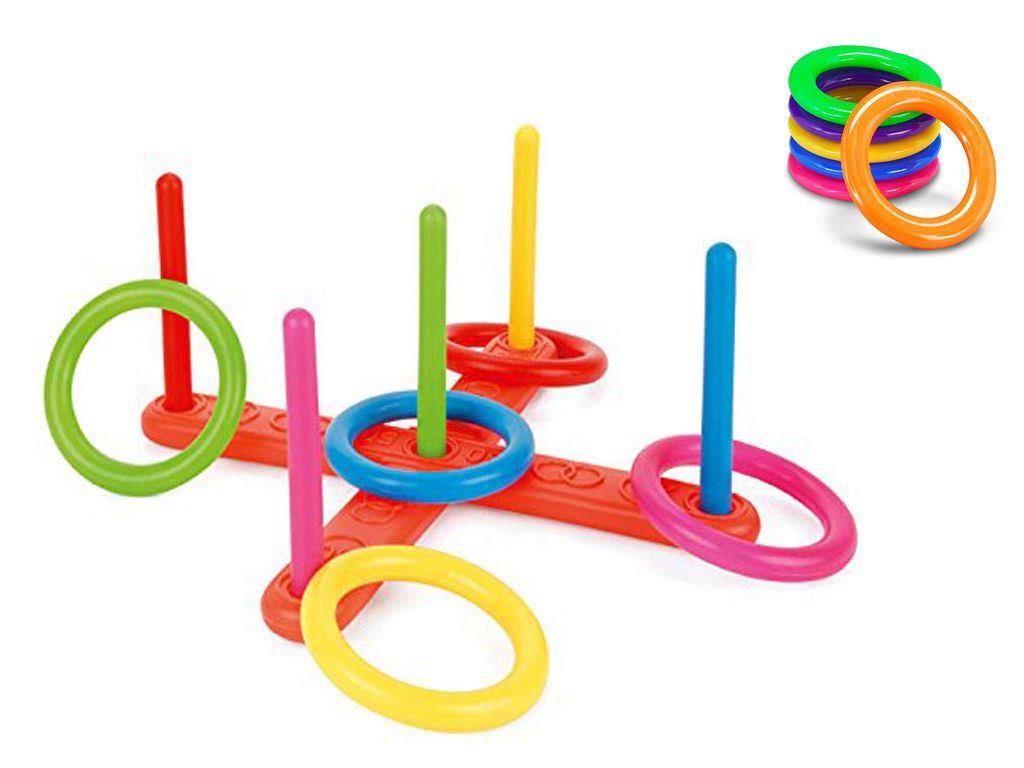 Toyrific Quoits Set, Plastic Ring Toss Game for Kids, Outdoor Games Set