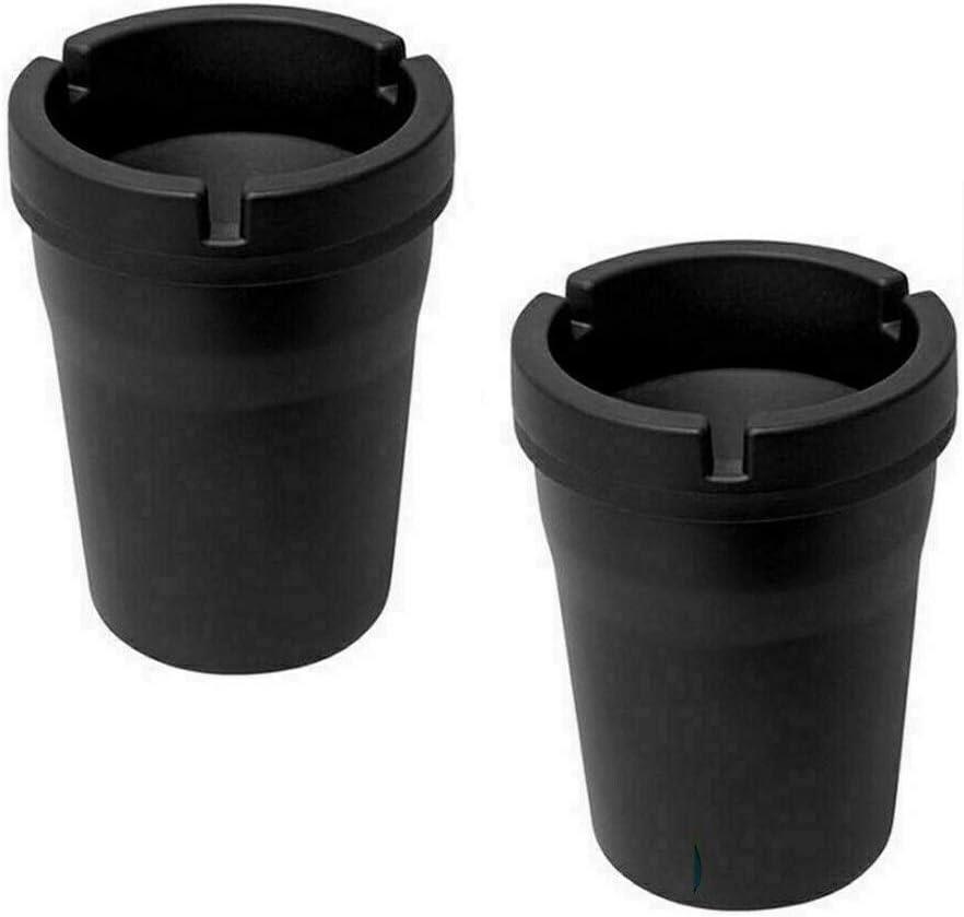 2 x Cigarette Butt Bucket Black Ashtray Smoking Outdoor Bar Plastic Car Ash Buds