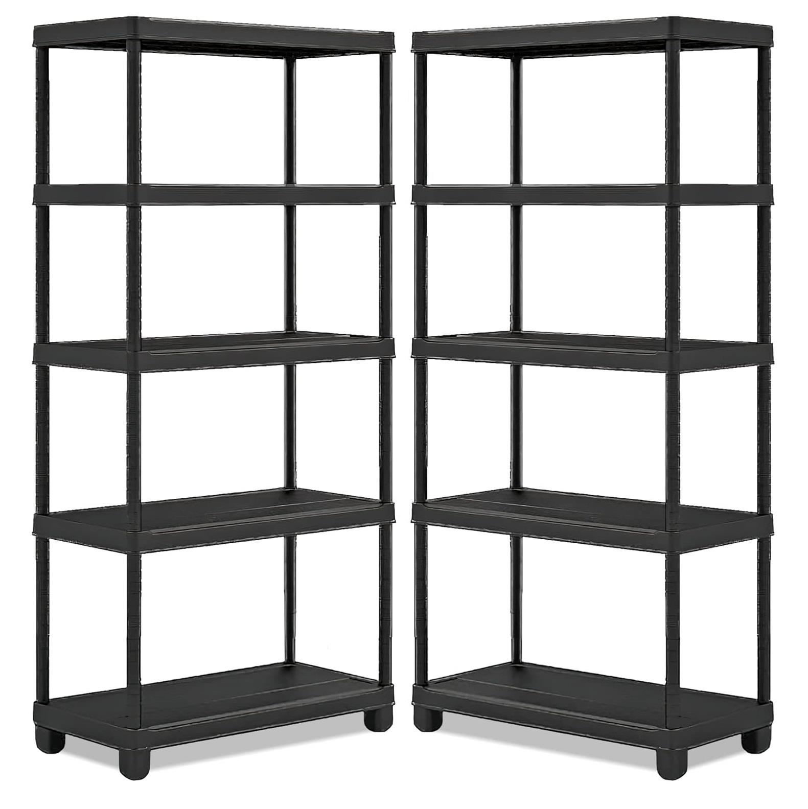 2X 5 Tier Racking Shelf Heavy Duty Garage Shelving Storage Shelves Unit Organiser