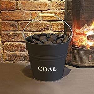 12L Metal Coal Bucket Fireside Storage Coal Bin Skuttle Fire Log Shovel Dustpan