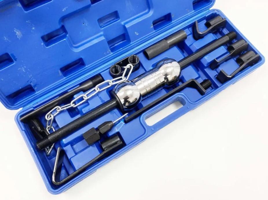 13pc Dent Puller Set 10lb Heavy Duty Steel Slide Hammer Puller Garage Car Tools