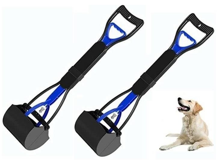2 x Long Handle Pet Dog Cat Pooper Scooper Waste Dirt Grabber Scooper