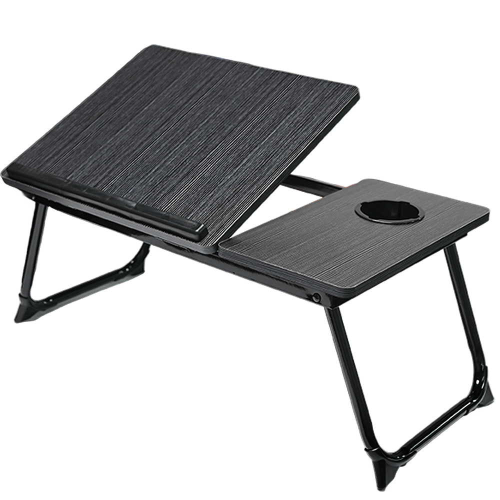 Folding Laptop Bed Table Cup Holder Lap Standing Desk Tray Breakfast Portable