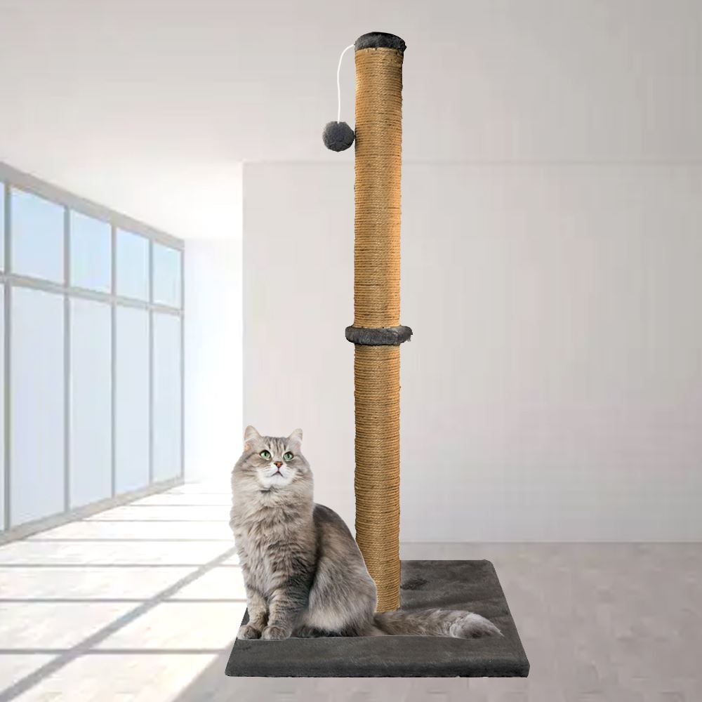 Cat Scratching Post Natural Sisal 74cm Tall Scratch Tower Dark